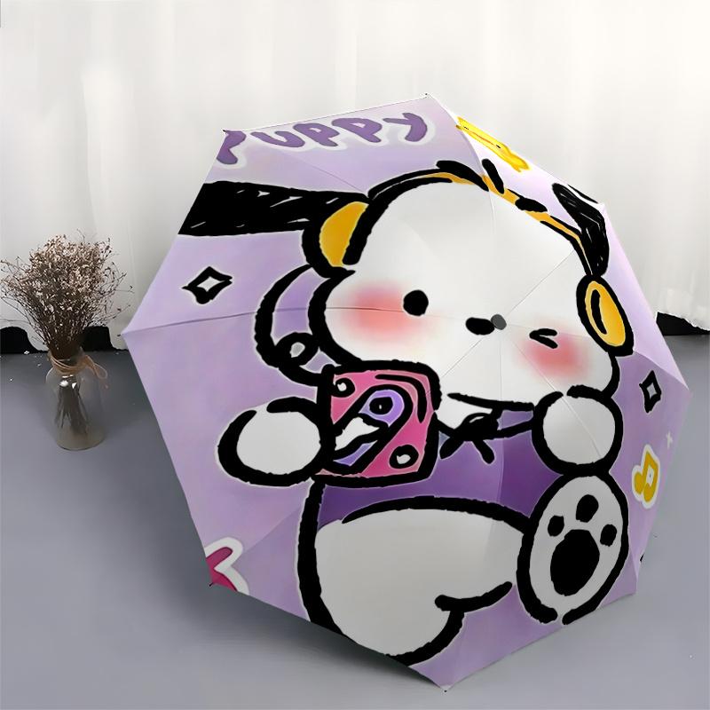 1pc Pochacco Puppy Umbrella - Automatic Opening & Closing with Foldable Design, Iron Frame for Outdoor Use, Perfect Gift for Fans and Travelers.N011