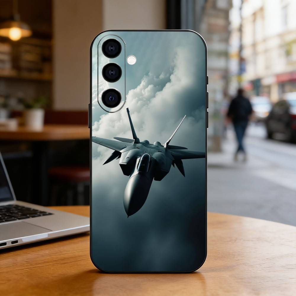 Cool Aircraft Phone Case For Samsung Galaxy A73,A72,A71,A70,A53,A52,A51,Soft Silicone Black Cover