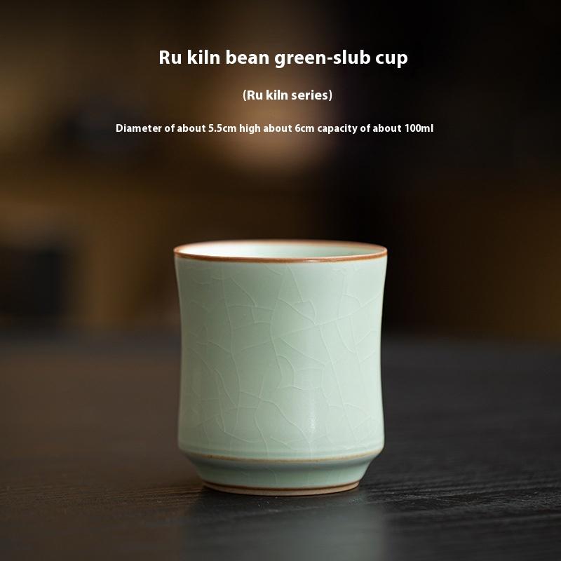 

Ru Kiln Bean Green Chinese-style Nourishing Ceramic Tea Cup Teacup Household Personal Single Cup Master Cup 200ml