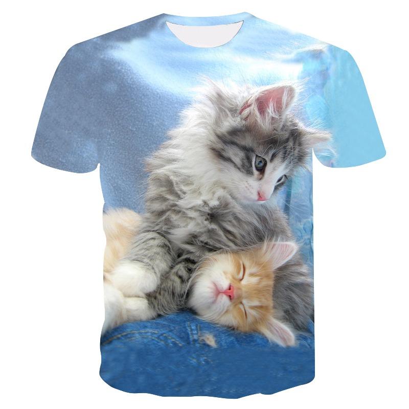 2024 Men/woman High Quality Brand T-shirt Hombre New Men T-shirt Casual Short Sleeve O-neck Fashion Funny Cat Printed 3D T Shirt