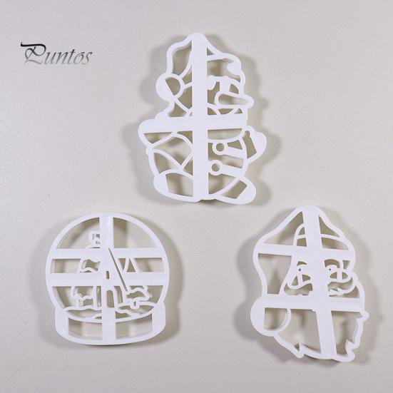 Snowman Shaped Cookie Mold Snowball Santa Claus Christmas Cutting Reusable Festive DIY Biscuit for Holiday Party Exquisite Workmanship