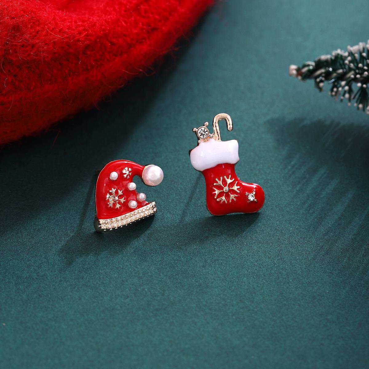 

High-End Christmas Tree & Bell Asymmetrical Earrings for Women