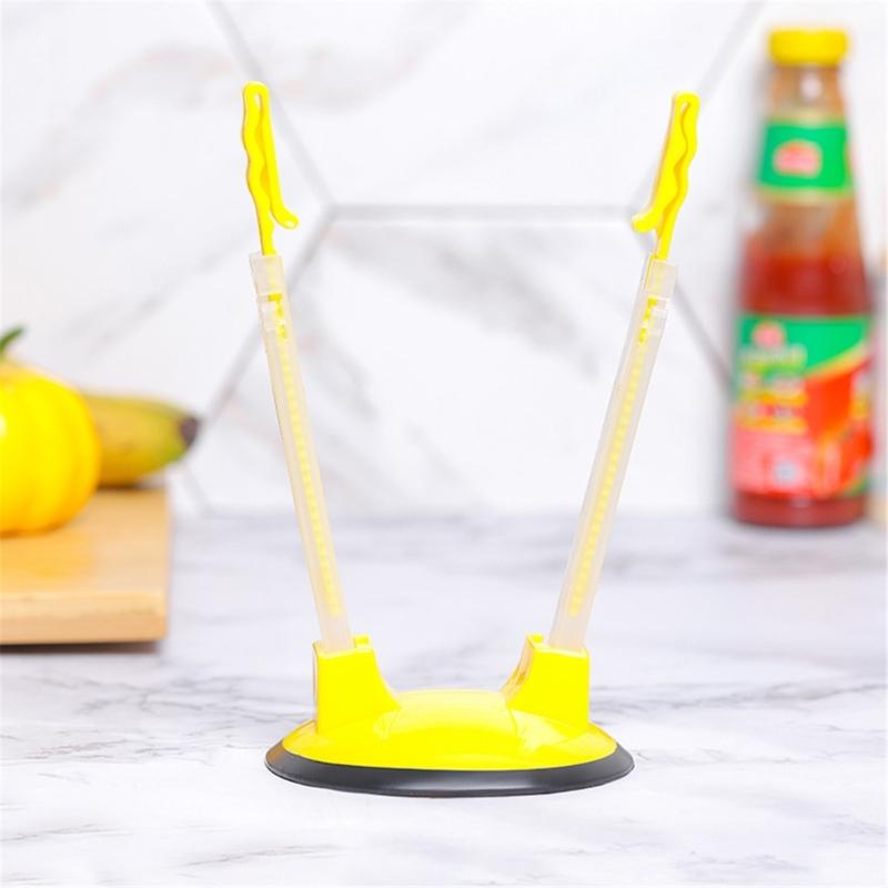 Plastic Freezer Bag Stand Secure Nonslip Base Adjustable Clip Kitchen Meal Preparation Organiser Storage Rack