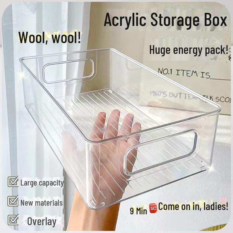 

Прозрачный акриловый настольный органайзер для косметики [Transparent] Small square box прозрачный