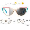2025 Fashion Men Women Photochromic Reading Glasses Trendy Cat Eye Multifocal Glasses Outdoor Far Sight Eyeglasses +1.0+1.5+4.0