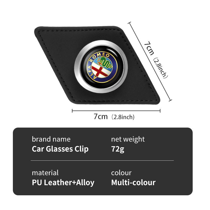CURN4 Leather Car Glasses Holder Sun Visor Clip Card Ticket Organizer For Alfa Romeo 159 Giulietta 156 147 Giulia Mito GT Stelvio