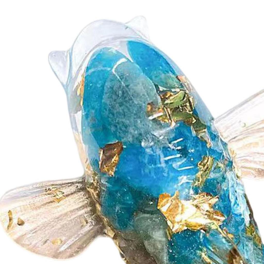 Fish Figurine Miniature Statue Lucky Ornament Sculpture for Office