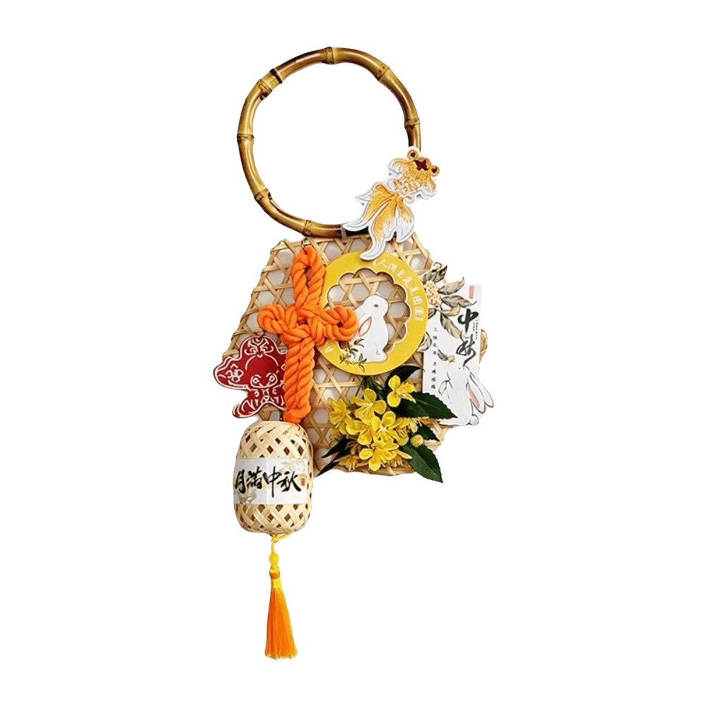 Home Decor Hanging Mid-Autumn Festival Ornaments Pendant Bamboo Weaving Wall Decoration Hollow Out Flower Door Ornaments Home