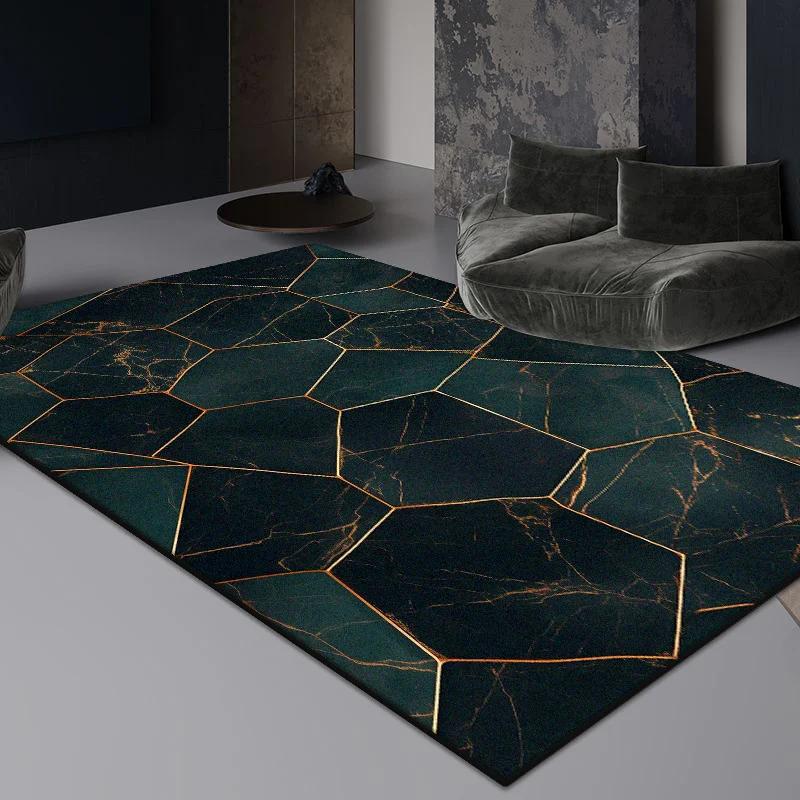 Green Minimalist Area Rug for Living Room Bedroom Beside Bed Large Non-Slip Floor Mat