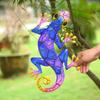 1 Pcs Metal Gecko Yard Garden Decoration Outdoor Statue Home Garden Wall Decor Miniature Accessory Sculpture Lizard Ornament