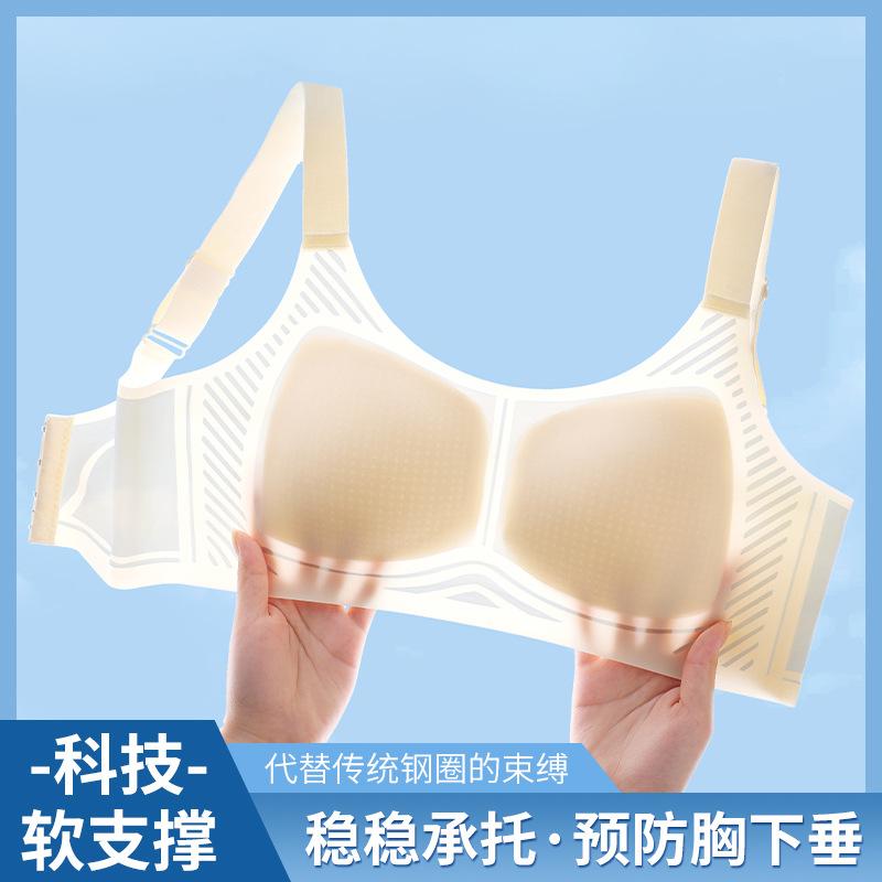 Traceless Large Breasts, Small Breasts, Anti-sagging Summer Ultra-thin Cool Soft Support Large Size Bra Cover