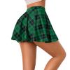 Women Mini Skirt Elastic High Waist Plaid Print Mini Skirt Summer Slimming Short Skirt Work Leisure Daily Wear