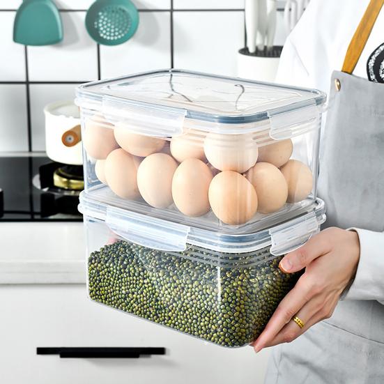 3PCS Crisper Box Airtight Food Storage Containers with Removable Drain Basket Stackable Meal Prep Containers for Fruits And