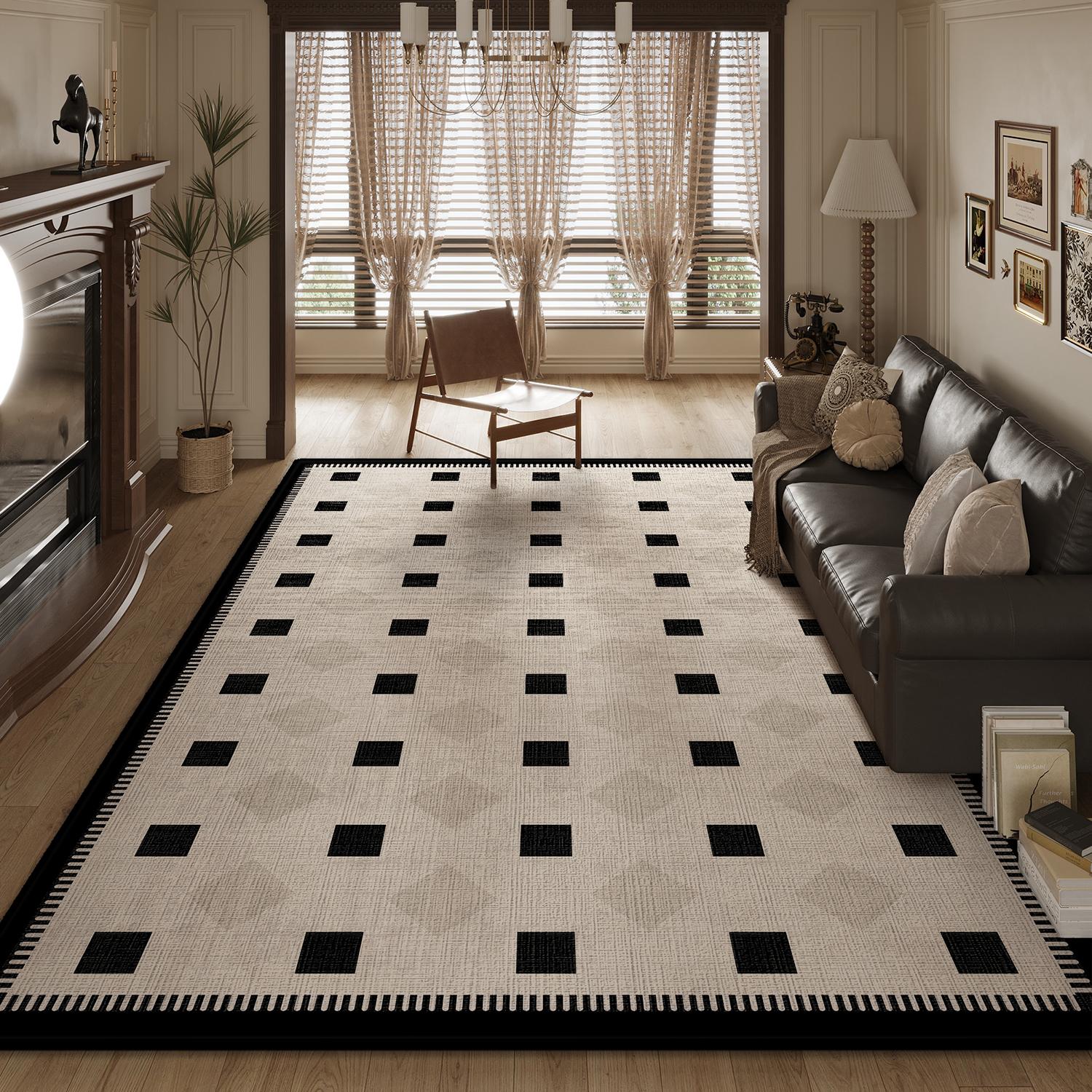 

Leopard Print Carpet for Living Room Waterproof Antifouling Sofa Coffee Floor Mat Retro Anti-slip Bedroom Bedside Rug Alfombra 50x80cm