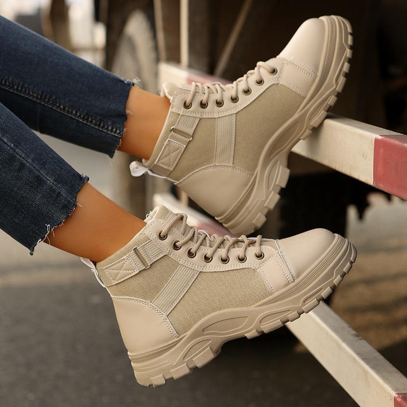 New large size women's shoes Martin boots women's new winter platform student versatile high top