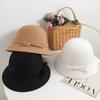 Winter hat women's big head circumference felt hat high-end sense elegant temperament top hat basin hat