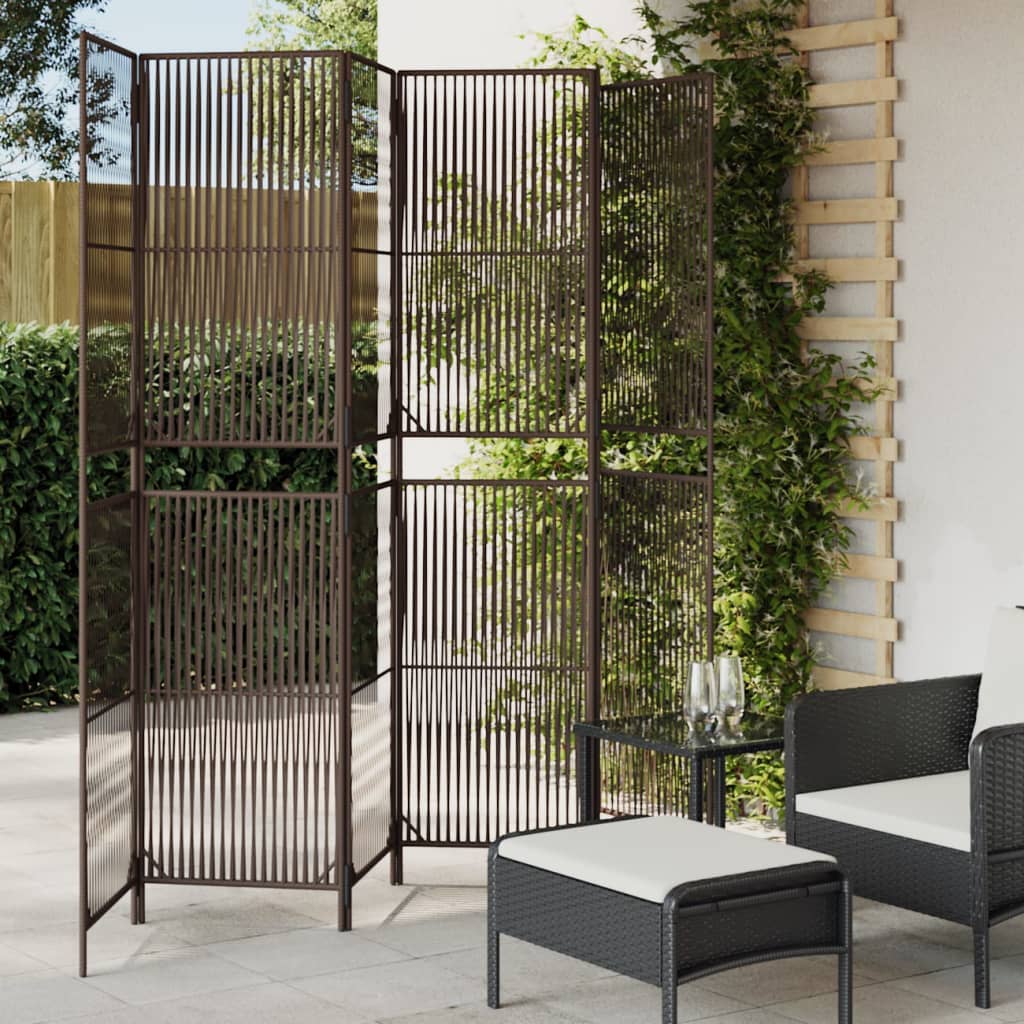 Vidaxl 6-Panel Screen, Brown, Poly Rattan