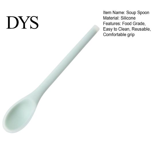 Spoon Soup Bent Head Long Handle Silicone Multi-purpose Ice Cream Scoop Portable Dessert Daily Use