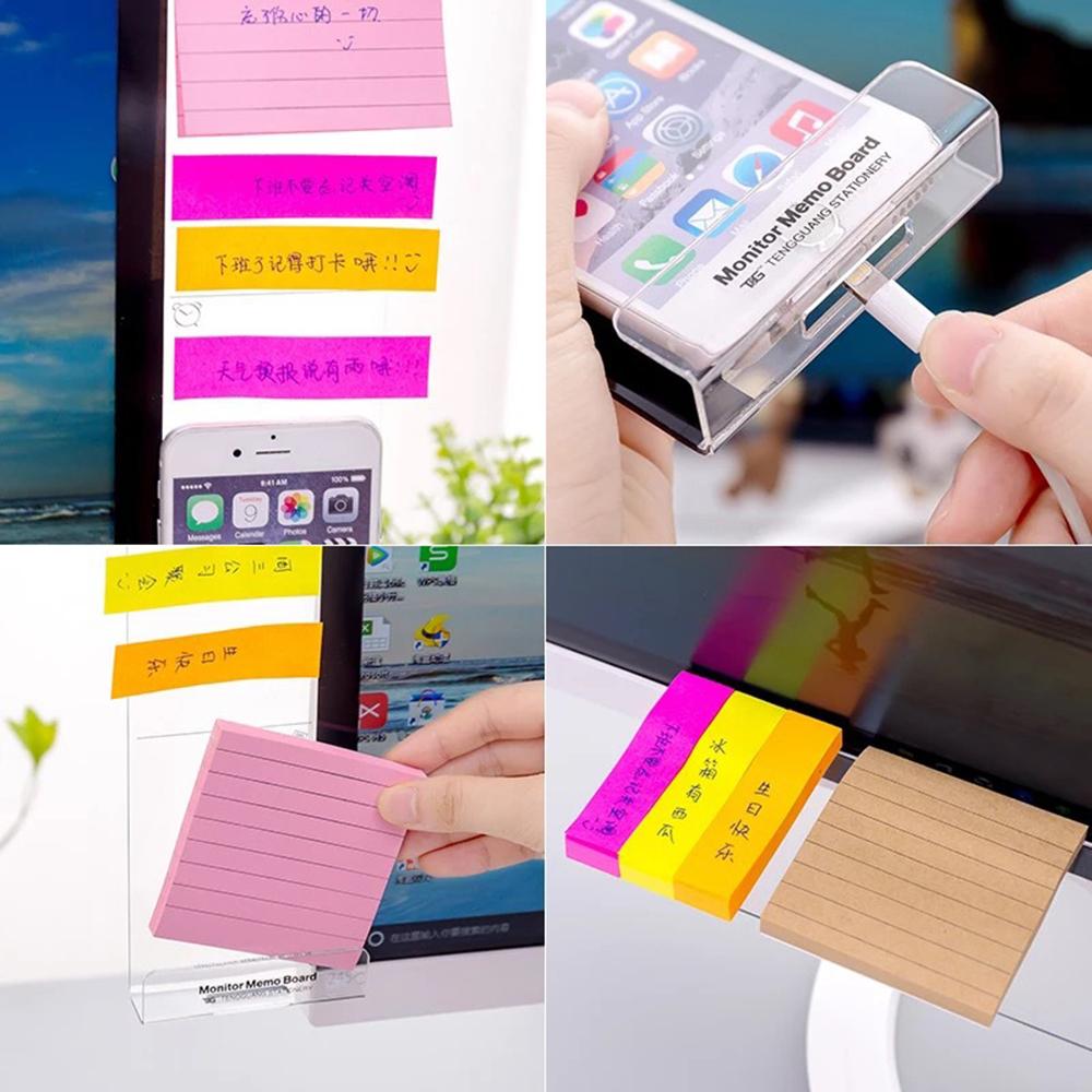 Acrylic Monitor Message Memo Board Sticky Note Display Name Card Phone Holder Name Card Holder