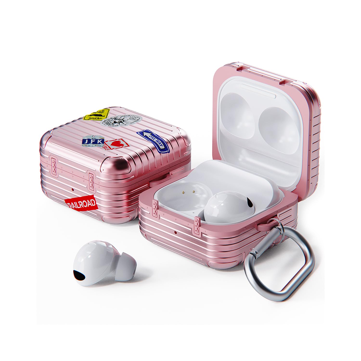 

miak Galaxy Buds Case Carry Case Double Structure Hard Case with Carabiner Deco Seal Samsung Galaxy Buds Pink MA26960GBP2 (Buds2/Buds2 Pro/Buds розовый