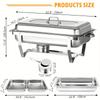 1/2/4/6/8 Pack 8QT Half Pan Stainless Steel Food Warmer Chafer Complete Set Perfect  Party Catering, Buffet,  Food Warm