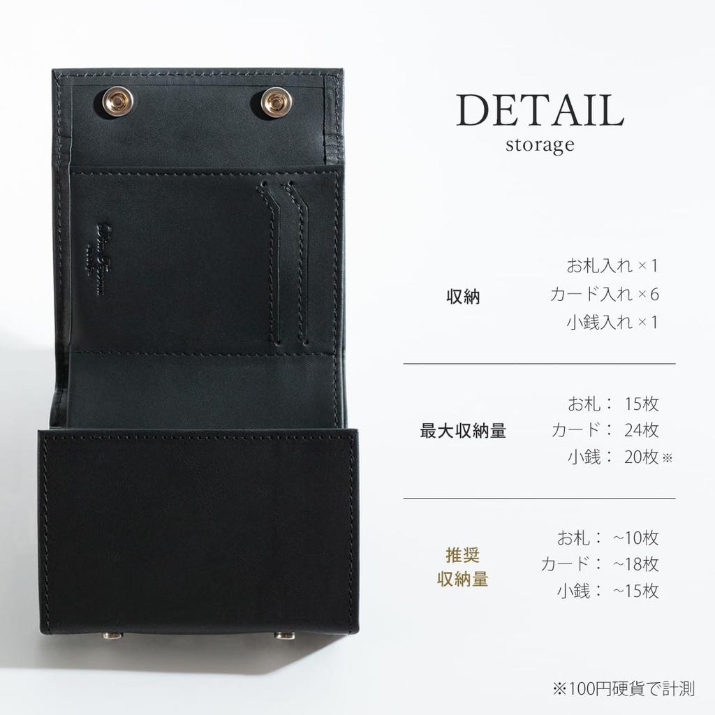 Mini Large 24 Genuine Italian Coin Brushed Navy [Dom Teporna] Wallet, Capacity, Cards, Bi-fold Wallet, Men's Wallet, Leather, Leather, Box-shaped
