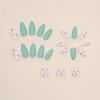 Fresh light green matte texture cute flower summer almond manicure European and American ins wind fake nail piece