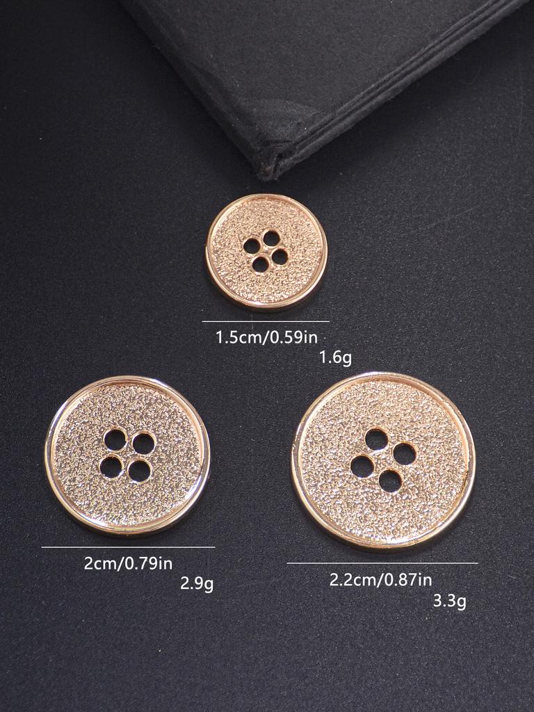 10Pcs/Set Classic Round Flatback Buttons Jewelry Diy Hand Sewing 4 Holes Metal Buttons Apparel Accessories All Match