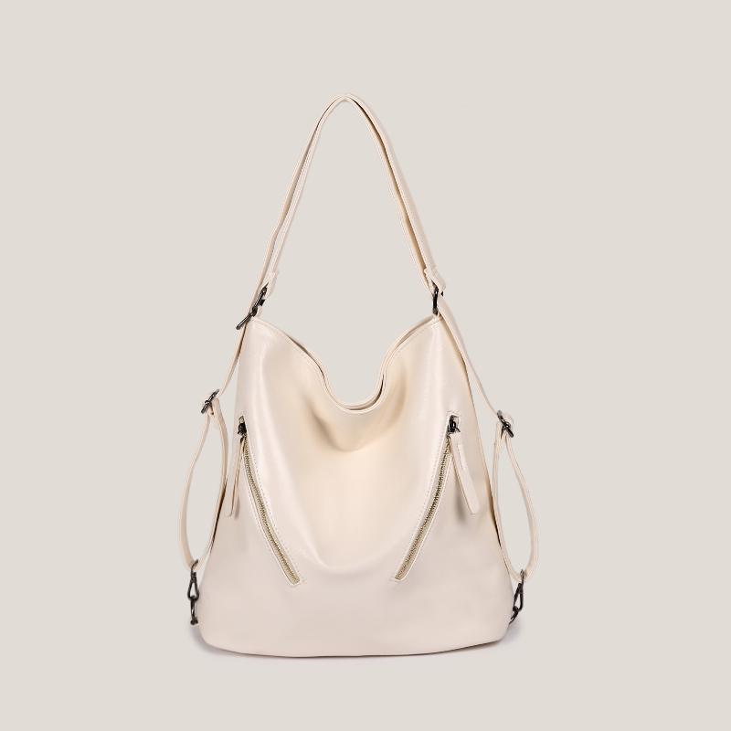Soft Leather Shoulder Bag for Women Multi-purpose Crossbody Purse and Backpack Handbag