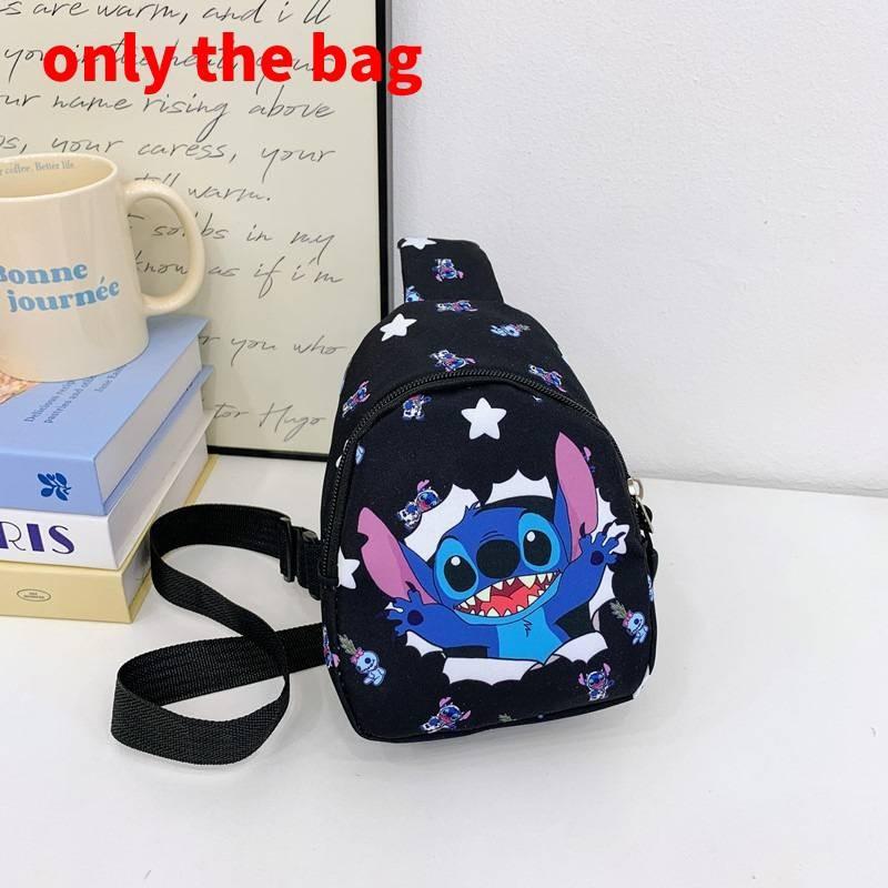 Childrens Cartoon Stitch Print Design Oxford Fabric Shoulder Bag With Breathable Nylon For Kindergarten Kids