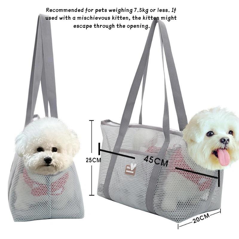 Portable Foldable Pet Carrier Breathable Mesh Crossbody Tote for Kittens Small Dogs Travel Vet Appointment