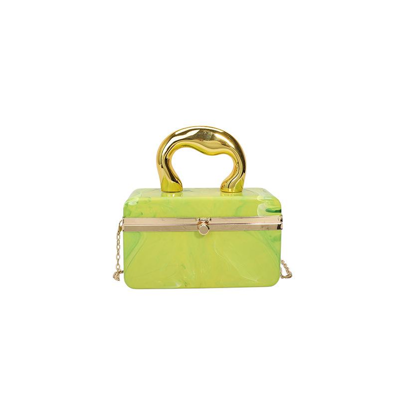 

Gold Handle Box Clutch Bag Women Evening Wedding Party Fashion Party Purse And Handbag Acrylic Crossbody Bag Mini