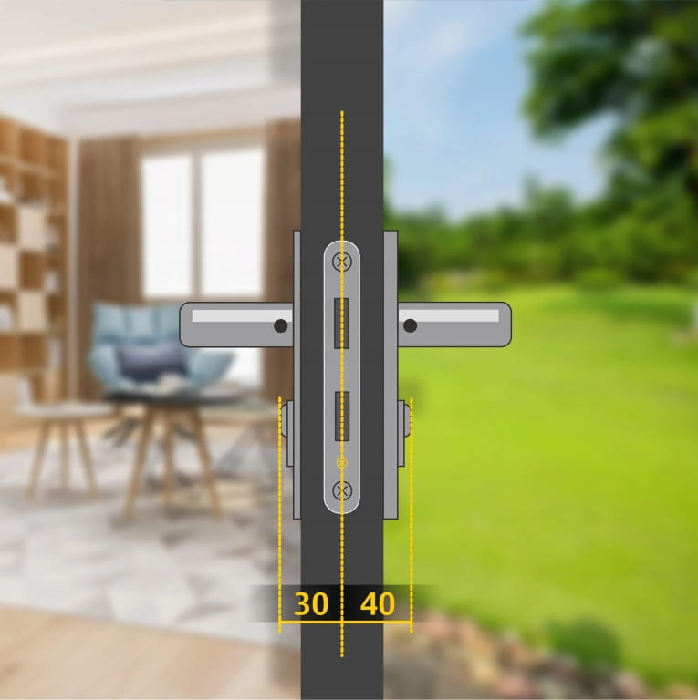 Satin cylinder lock insert 3040 mm 3 keys