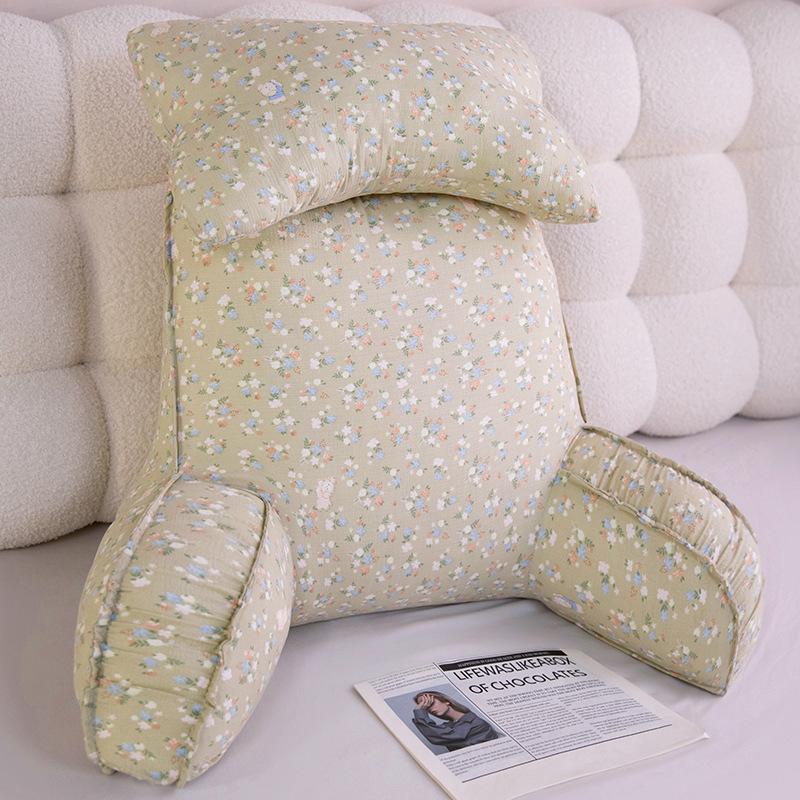 

Oversized Soft Lumbar Support Cushion-Tall Backrest for Bed, Couch, Office Seat, Comfortable Back Support with Plush Fur Pillows 65x55cm зелений