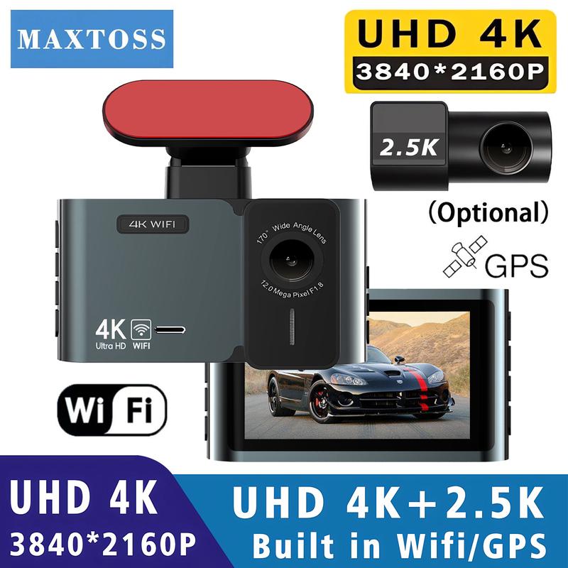 4K 3840*2160P Dash Cam WIFI GPS Mini CAR DVR Front And Rear 2.5K Dual Lens Black Box Room Camera Night Vision 24H Parking