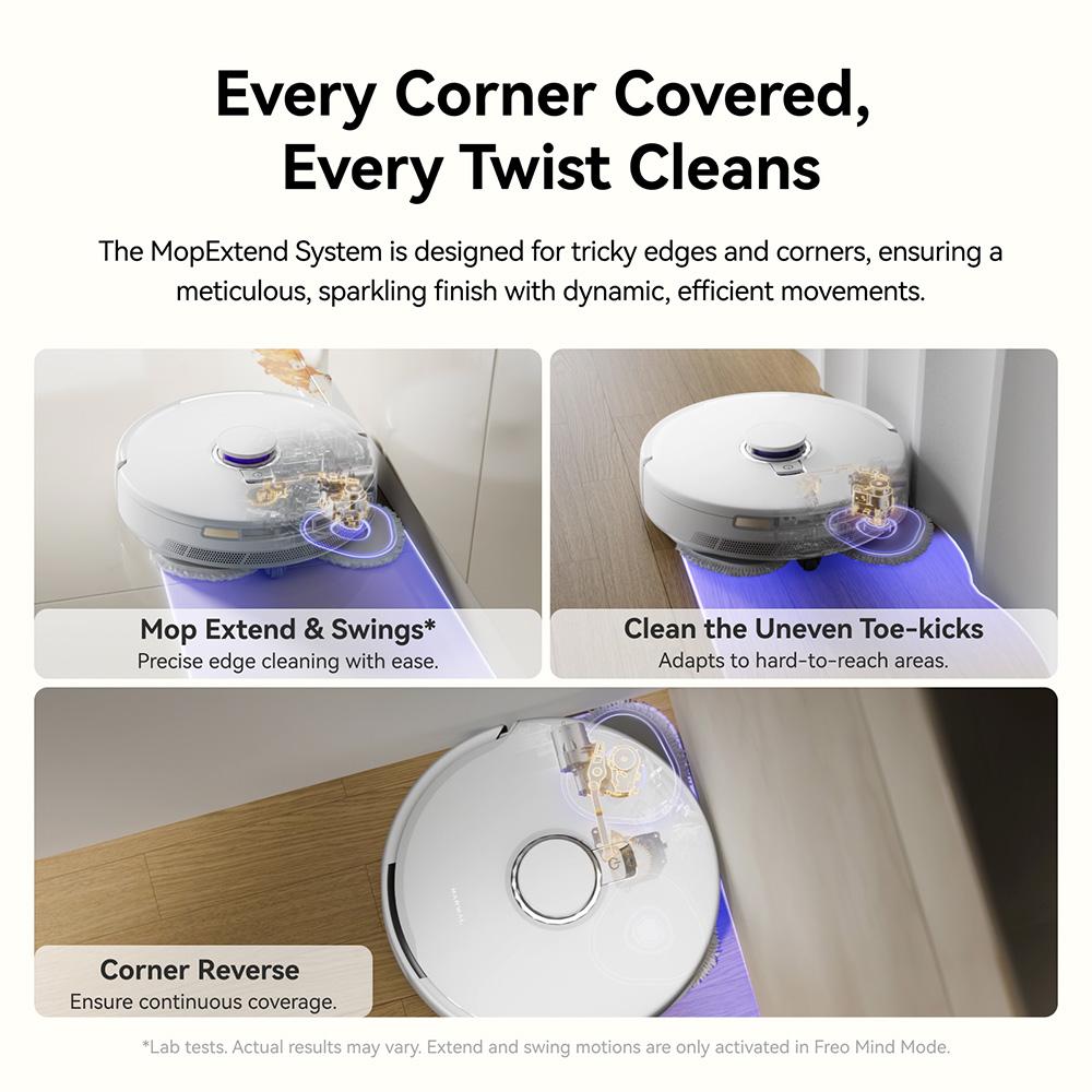 Narwal Freo X10 Pro Robot Vacuum Cleaner, Tangle Free Robot Mop, 11000Pa Powerful Suction, Self-Emptying, Auto Mop Washing, Auto Drying