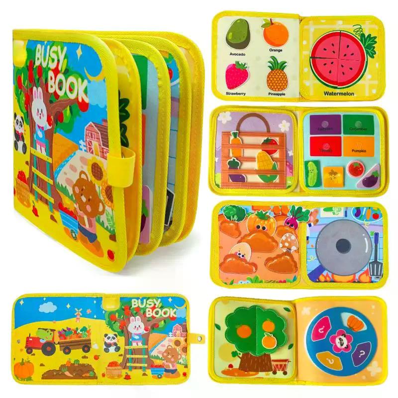 1 Set Children'S Cognitive Educational Enlightenment Unbreakable Felt Books Diy Farm Stories Toy Felt Cloth Book Busy Books