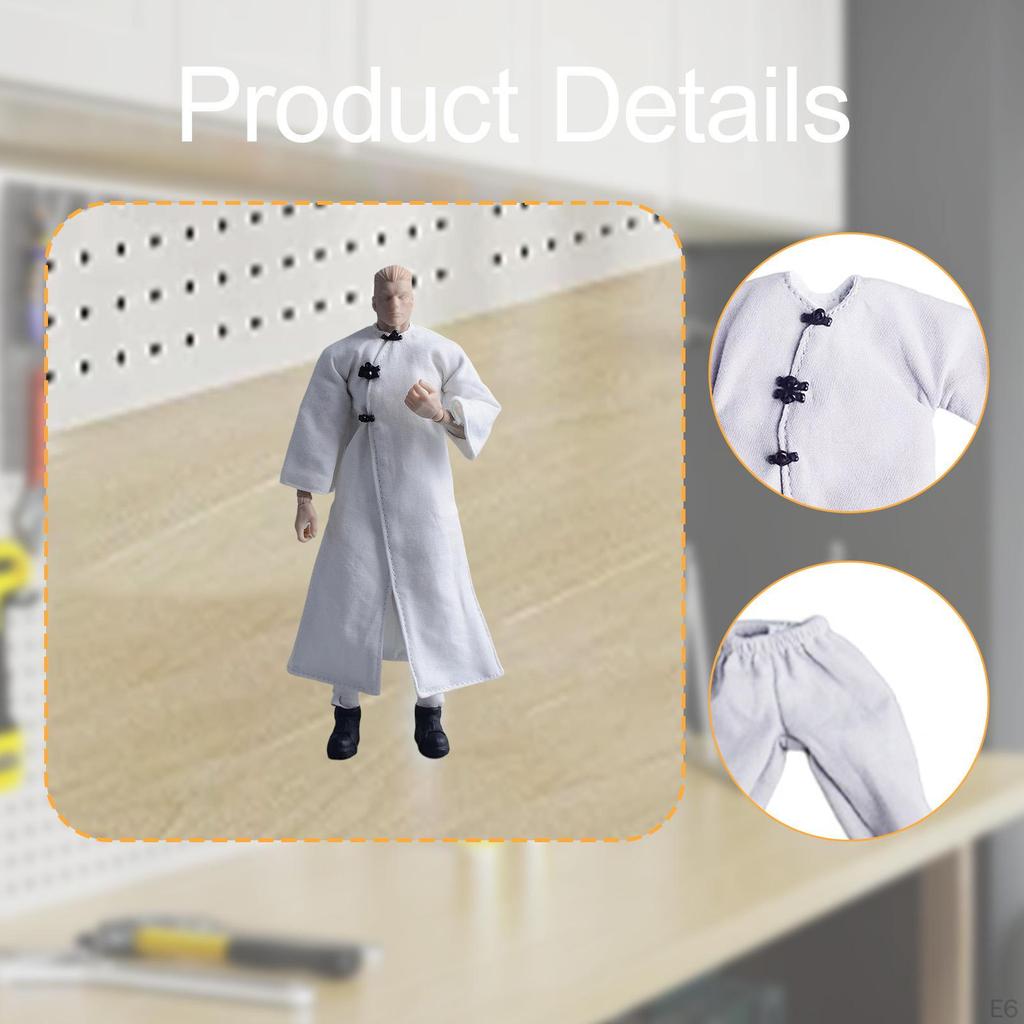 1/12 Action Figure Clothes Coat and Pants Mini Doll Model Costume Length Jacket for 6" Male