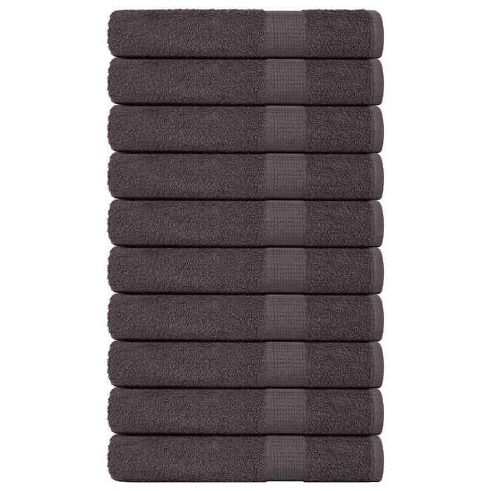 VidaXL Serviettes 10 pcs anthracite 100x200 cm 360 g/m² 100% coton, serviette de plage, serviette d'invité, grande serviette 136699