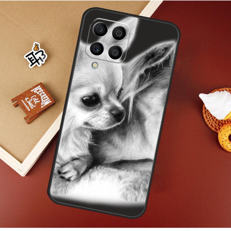 Chihuahua Face Floral Dog Case For Samsung Galaxy M55 M35 M15 M56 M36 M16 M06 M31 M13 M33 M53 M12 M32 M52 M14 M34 M54