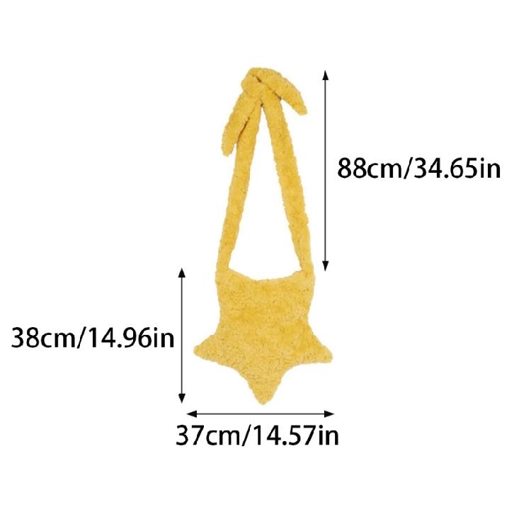 Star Shape Crossbody Bag Plush Inclined Shoulder Bag Portable Plush Shoulder Bag
