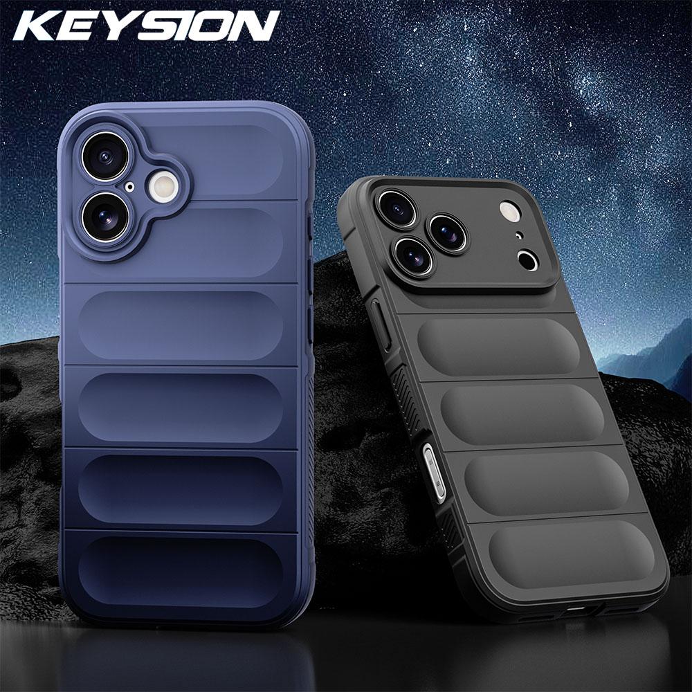 KEYSION Shockproof Matte Phone Case for iPhone 17 Pro Max 2025 Anti-skid Soft Silicone Phone Back Cover for iPhone 17 17 Air