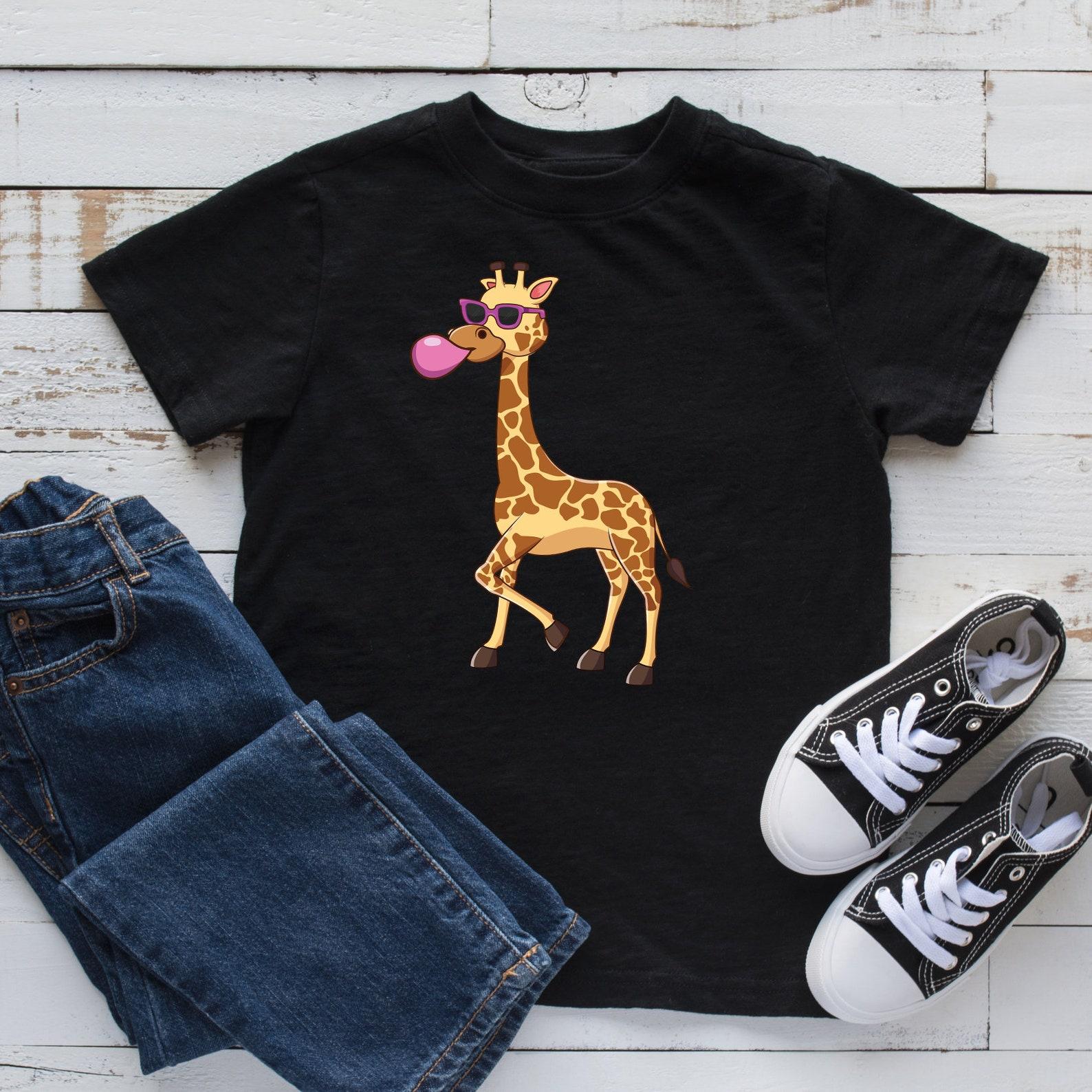 Giraffe Bubblegum T-Shirt, Kids Cute Giraffe Tee, Toddler Bubblegum Shirt, Baby Bodysuit, Children s T-shirt 4XL