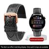 Calfskin strap Bracelet Carbonfiber Grain Watchband 18mm 20mm Red Orange Stitching Watch Band 21mm 22mm 23mm 24mm Watch Strap