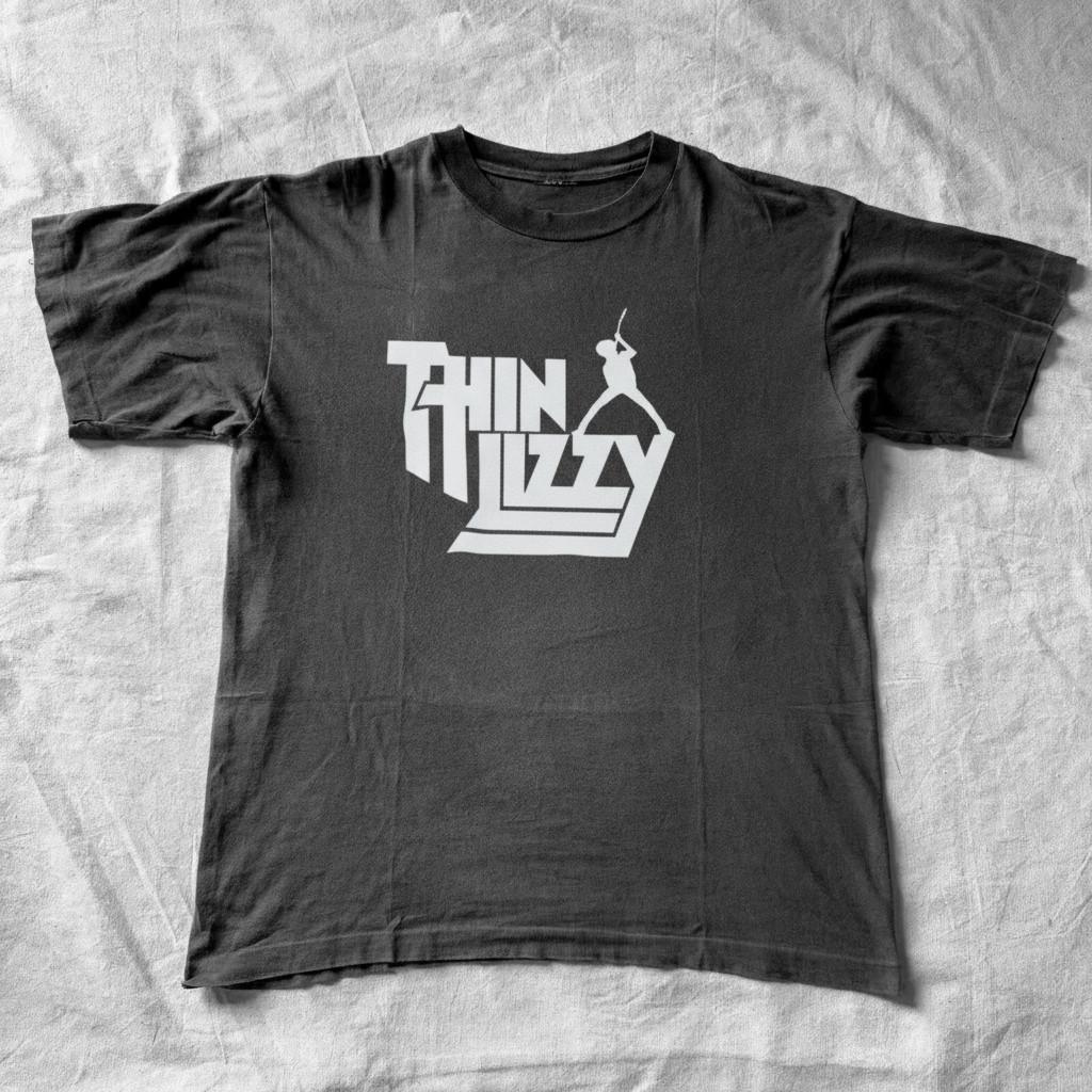 Thin Lizzy T-Shirt Vintage Style Unisex Black S-5XL New Cotton XXXL