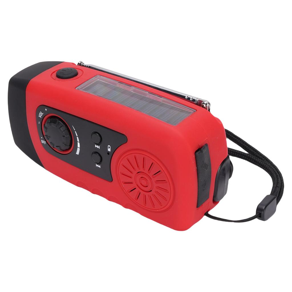 Emergency Radio USB Solar Hand Crank Charging Portable FM Weather Radio with Flashlight 2000mAh Power Bank for Outdoor