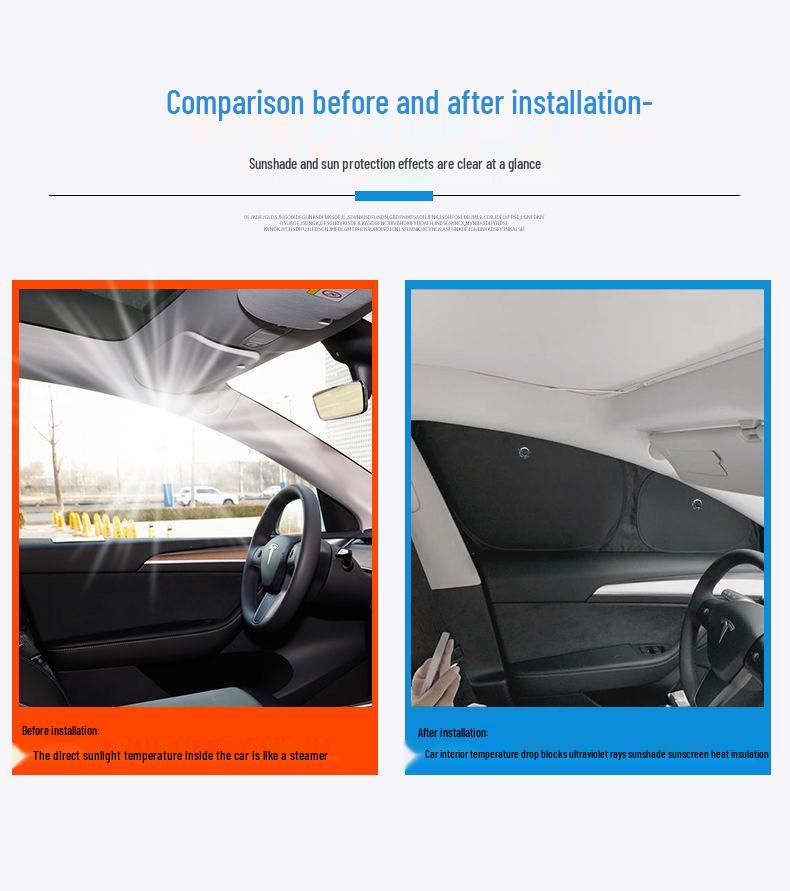 Tesla Model 3/Y Privacy Sunshade: Opaque Side Window Protection with Suction Cup - Heat Insulation & Anti-Peeping