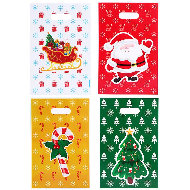 50pcs/100pcs Cookies Candies Pouches New Year Celebrate Tote Bags Party Pearlised Film Gift Packaging Random
