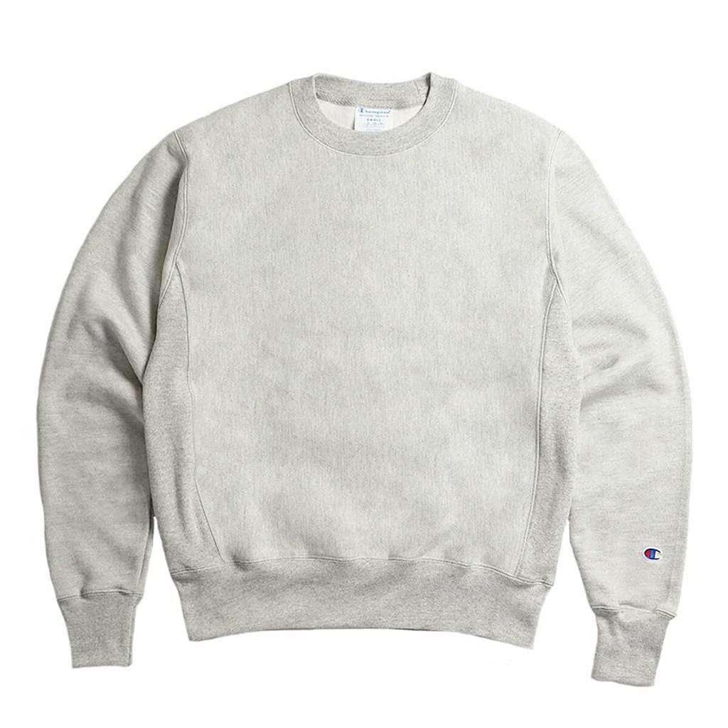 Champion S149 Reverse Weave Crew Neck Sweatshirt with Solid Blue Oxford XL Tag, Gray, [Used]