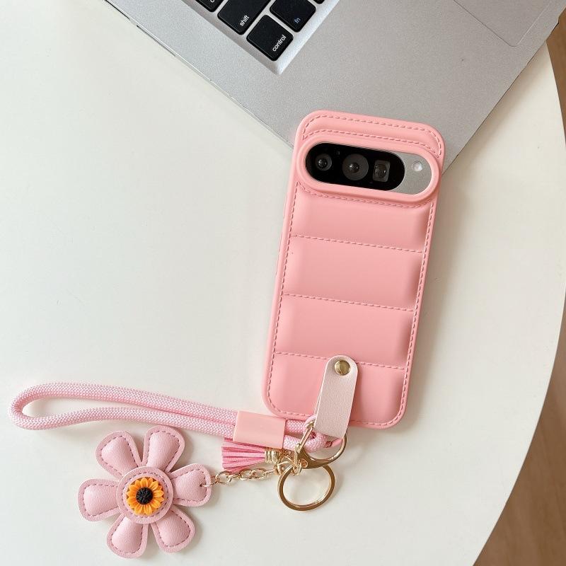 Applicable To Google Pixel9 Mobile Phone Case, Down Jacket Pixel8 Skin Lanyard Pixel7A All-inclusive Mobile Phone Case
